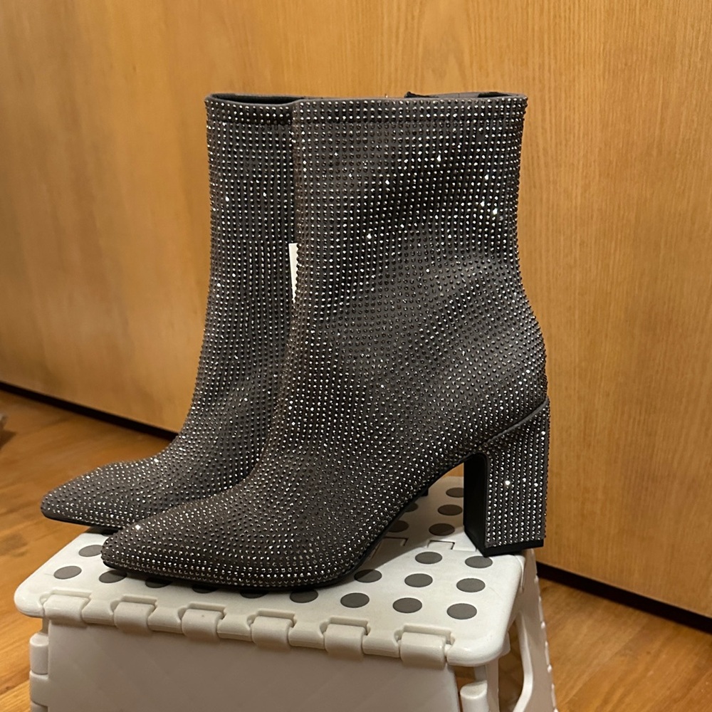 a new day Gray  Studded Heeled Boots